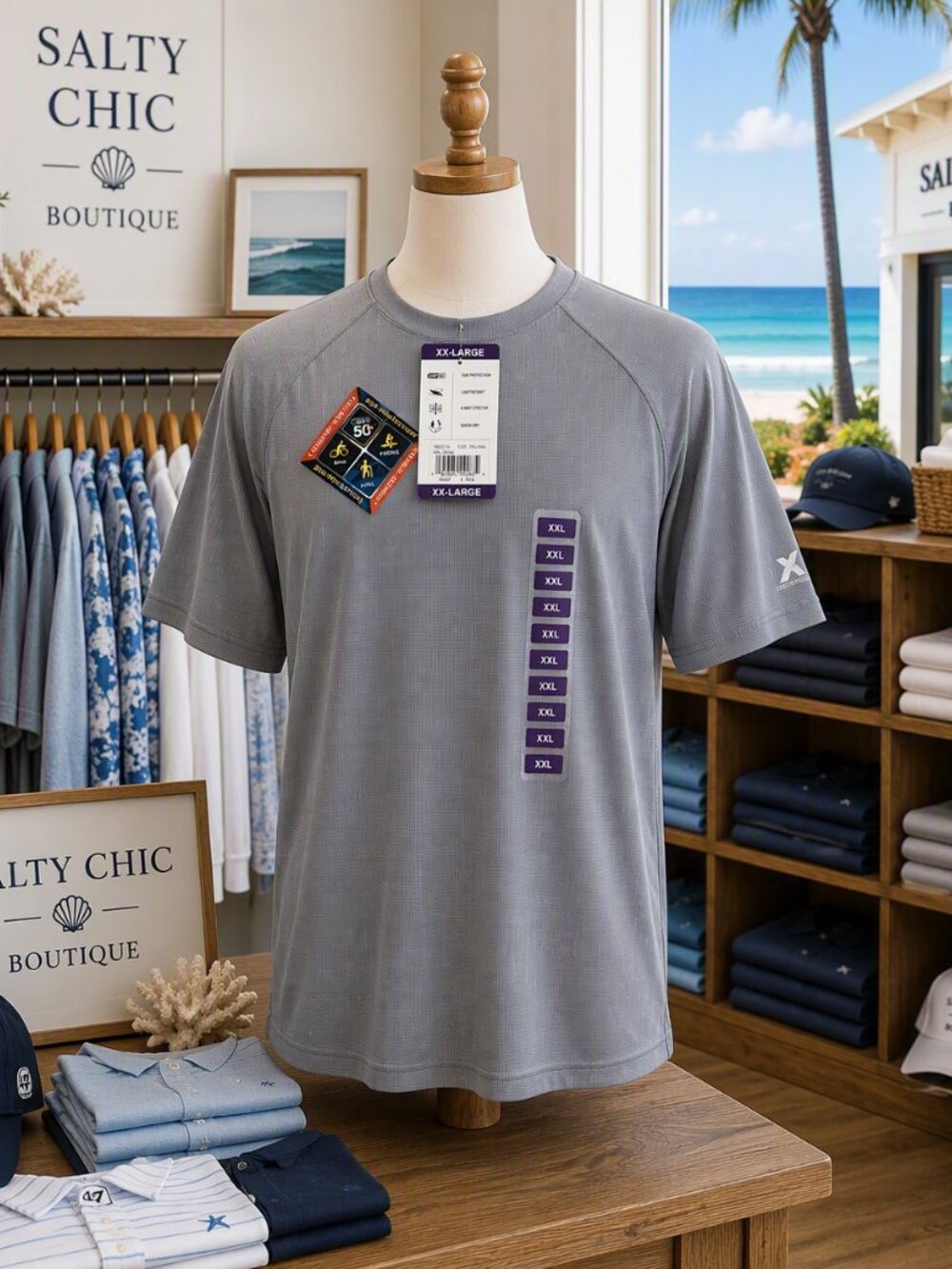 ZeroXposur Men's Light Gray Short-Sleeve Performance Tee